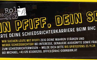 Mit Pfiff zum Erfolg – starte deine Schiedsrichterkarriere beim RHC Dornbirn!